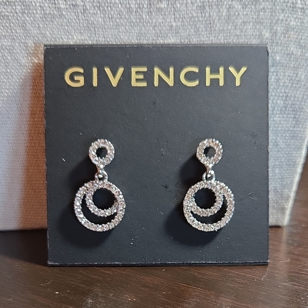 Givenchy Sparkling Crystal Double Circle Earrings